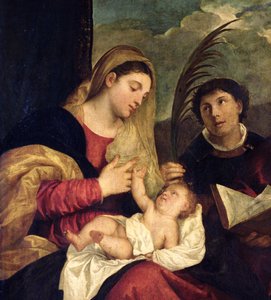 Madonna en Kind met de heiligen Stefanus, Hiëronymus en Maurits (detail)